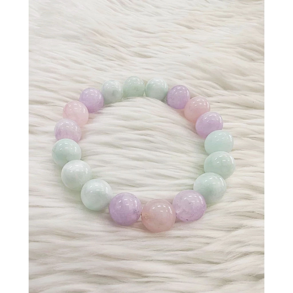 (009) กำไลหินความรัก กรีนลาริมาร์ ลาเวนเดอร์อเมทิสต์ โรสควอตซ์ หินขนาด 10 มิล (ขนาดข้อมือแจ้งระบุทางแชทได้เลยค่ะ)