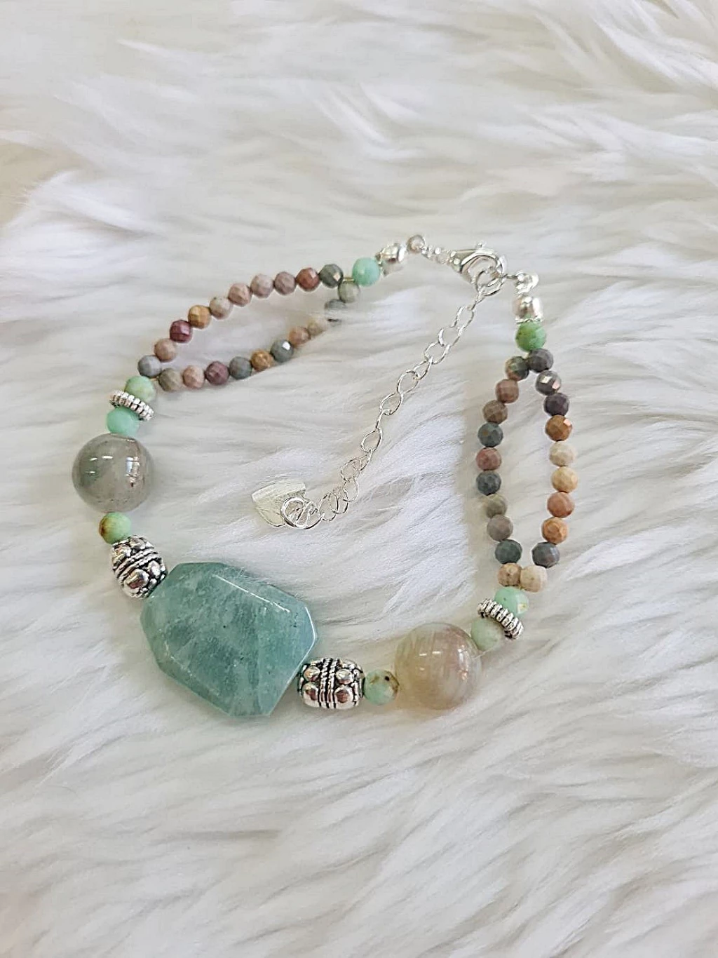 (014) สร้อยข้อมือหินอมาโซไนต์ อลาซานอาเกต โป่งข่ามเอิร์ธโทน (เมตตามหานิยม ค้าขายร่ำรวย โชคลาภการเงิน) ขนาดข้อมือแจ้งระบุทางแชทได้เลยค่ะ