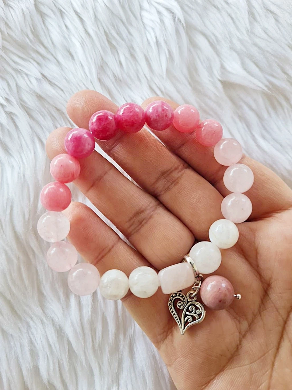 (001) กำไลหินประจำวันเกิด (วันอังคาร) กำไลหินแท้ ขนาด 10 มิล เสริมทุกด้าน (ขนาดข้อมือแจ้งทางแชทได้เลยค่ะ)