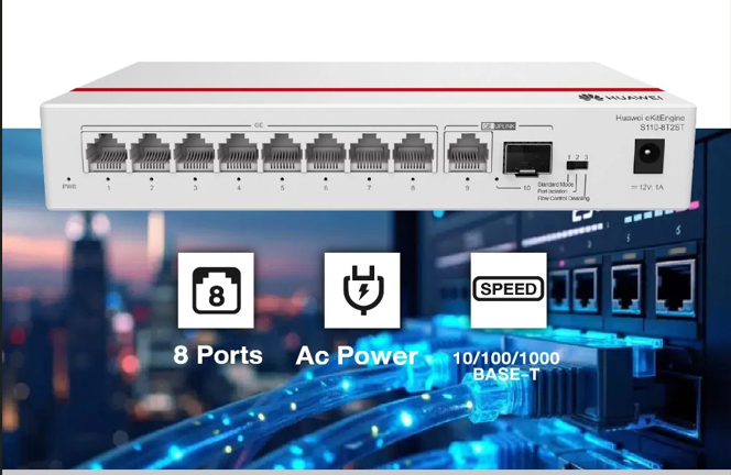 HUAWEI eKit S110-8T2ST Compact Gigabit Ethernet Switch for SOHO and Small Business