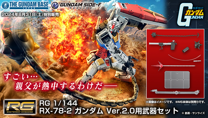 RG PREMIUM BANDAI RX-78-2 Gundam Ver.2.0 + Weapon Set
