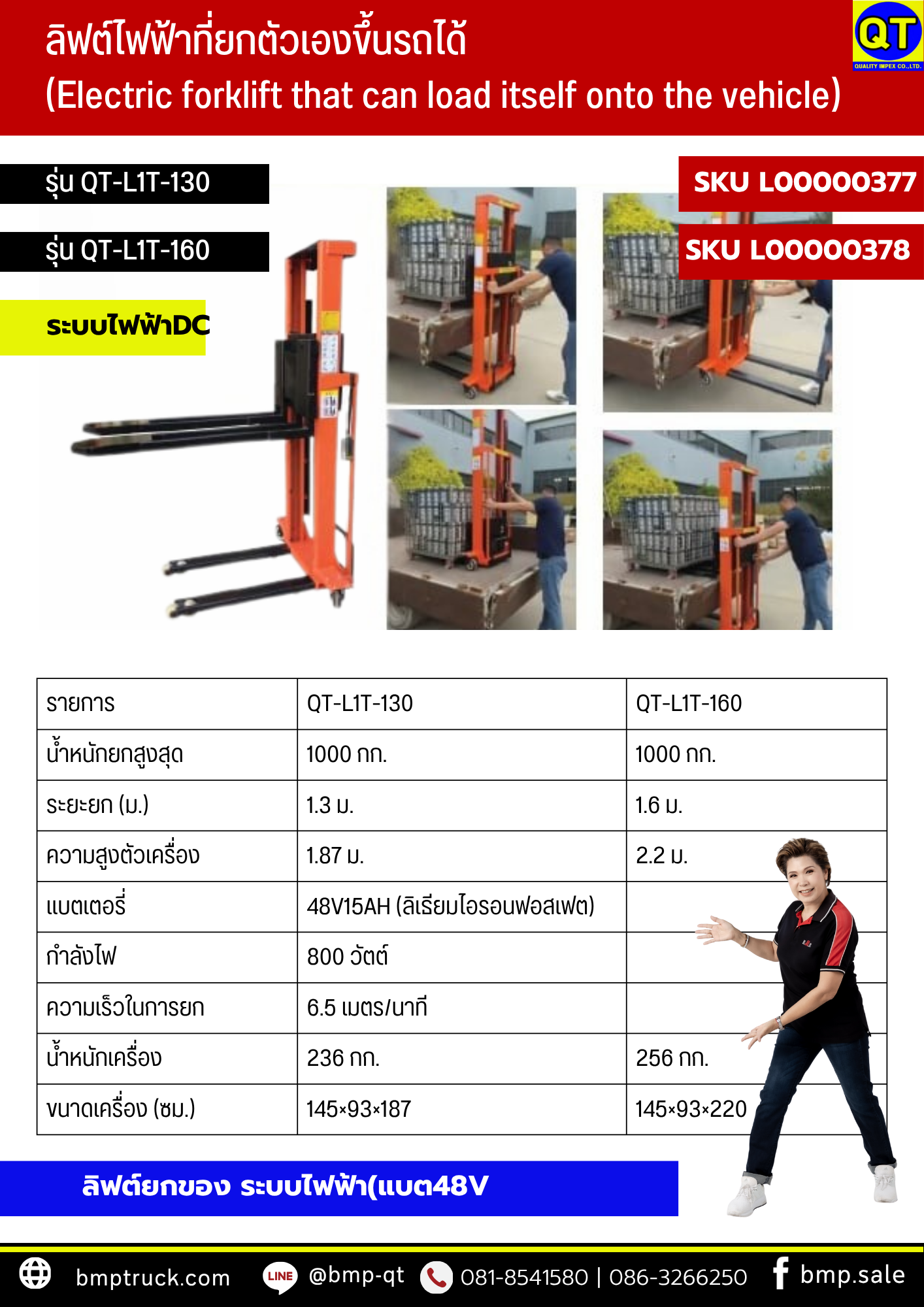 ลิฟต์ไฟฟ้าที่ยกตัวเองขึ้นรถได้ (Electric forklift that can load itself onto the vehicle)