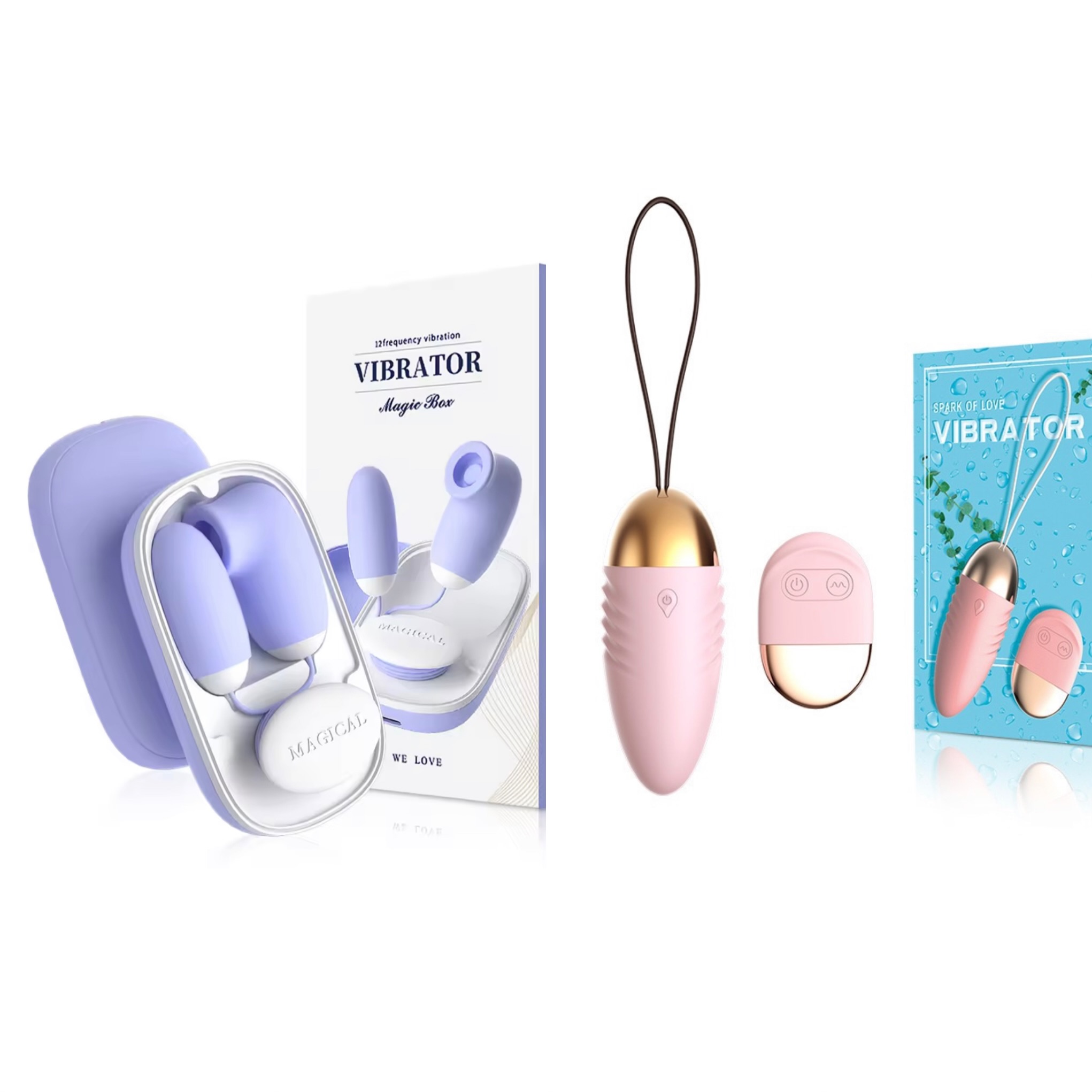 รวมสินค้า ไข่สั่นกล่องวิเศษ 2 หัว/ ไข่สั่นบลูธูทไร้สาย ขายดี⭐️