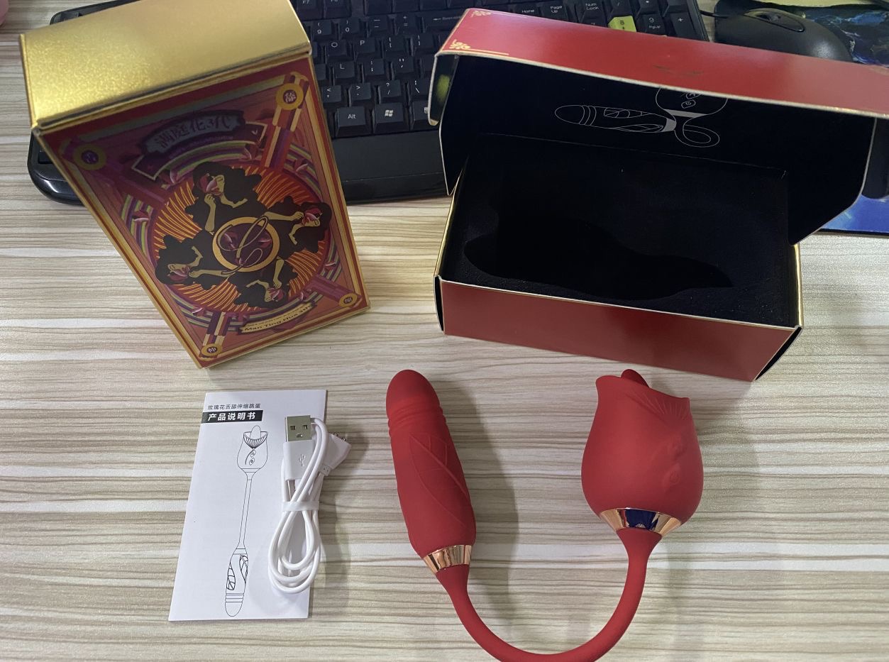 เครื่องนวดดอกกุหลาบ(3 in 1)/มีลิ้นตะวัด,หัวสั่นยืดหด