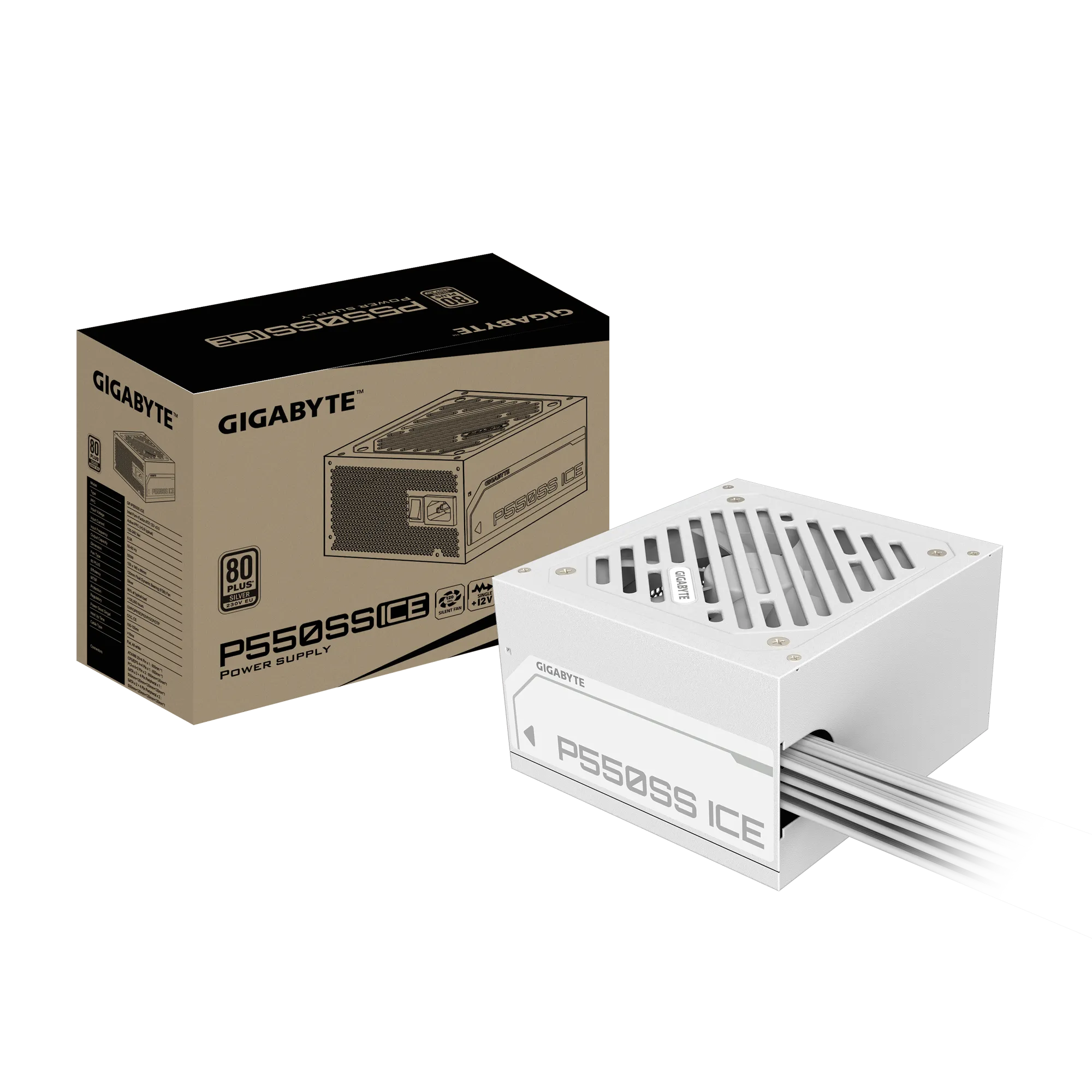 PSU GIGABYTE - 550W 80 PLUS SILVER (WHITE) 3Y