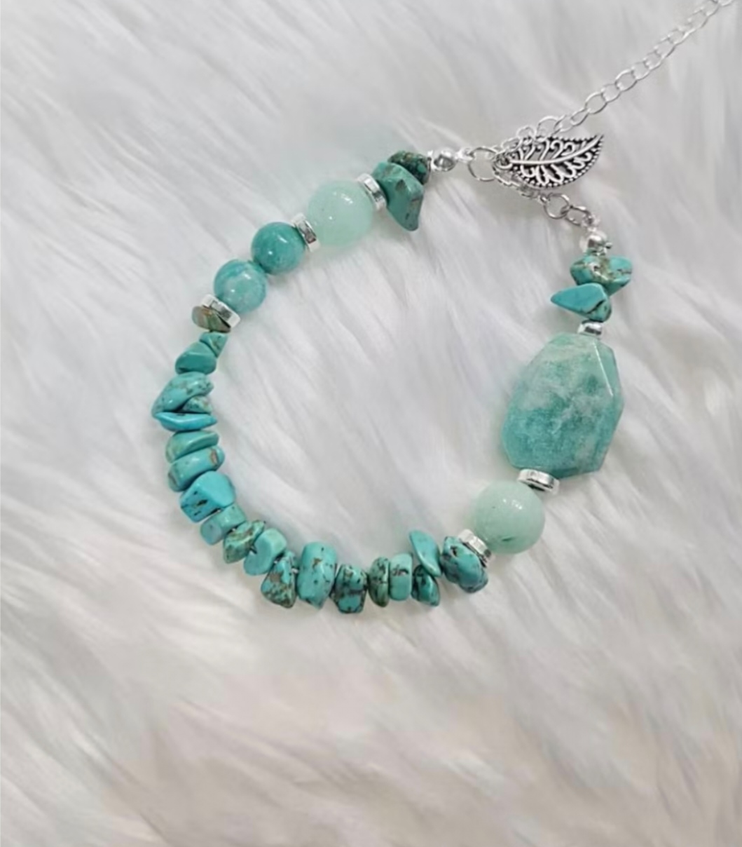 (015) สร้อยข้อมือหินอมาโซไนต์ อมาโซไนต์มินท์ เทอร์ควอยซ์ (การงาน การเงิน ความรัก) กำไลหินแท้ หินมงคล ขนาดข้อมือระบุทางแชทได้เลยค่ะ