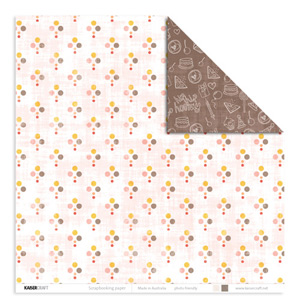 กระดาษ scrapbook KAISER-Chocolate drop 12x12นิ้ว double side 2ด้าน(ด้านละแบบ ให้เลือกใช้ค่ะ)