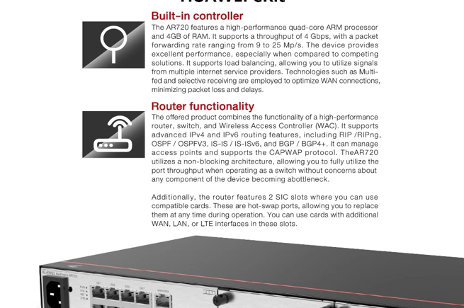 HUAWEI eKit AR720 High-Performance Enterprise Router for Advanced Connectivity