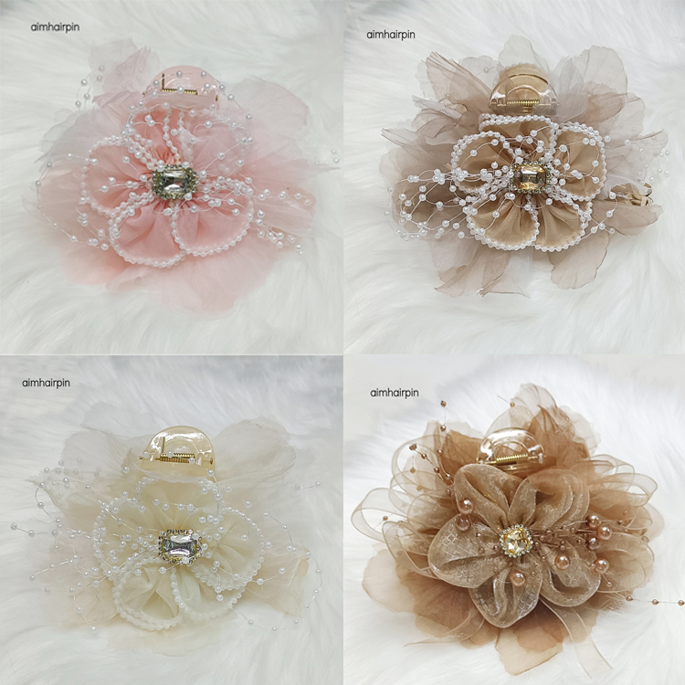 กิ๊บหนีบผมดอกไม้ ประดับมุก สวยหวานมาก - aimhairpin จำหน่ายกิ๊บติดผมเกาหลีแท้ และเครื่องประดับ ยางรัดผม คาดผมแฟชั่น สร้อยคอ ต่างหู