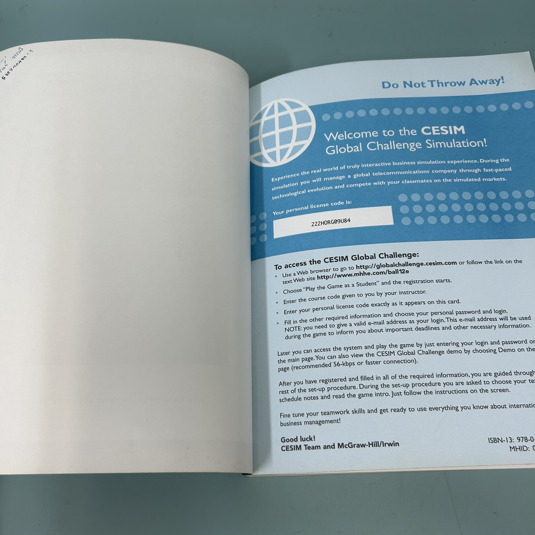 International Business 12th Edition / McNett / Pre-Owned / McGraw-Hill International Edition / Business