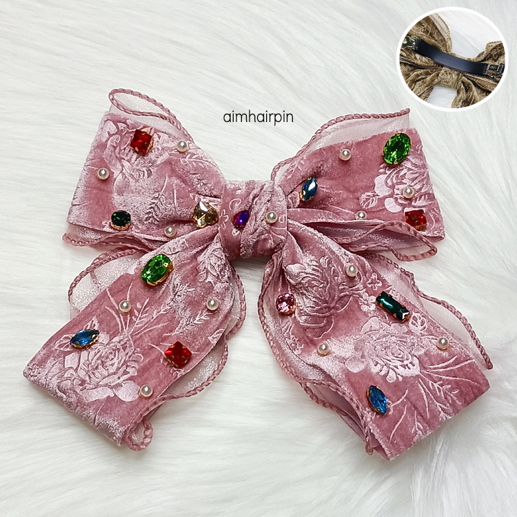 กิ๊บโบว์สปริง กำมะหยี่ - aimhairpin จำหน่ายกิ๊บติดผมเกาหลีแท้ และเครื่องประดับ ยางรัดผม คาดผมแฟชั่น สร้อยคอ ต่างหู