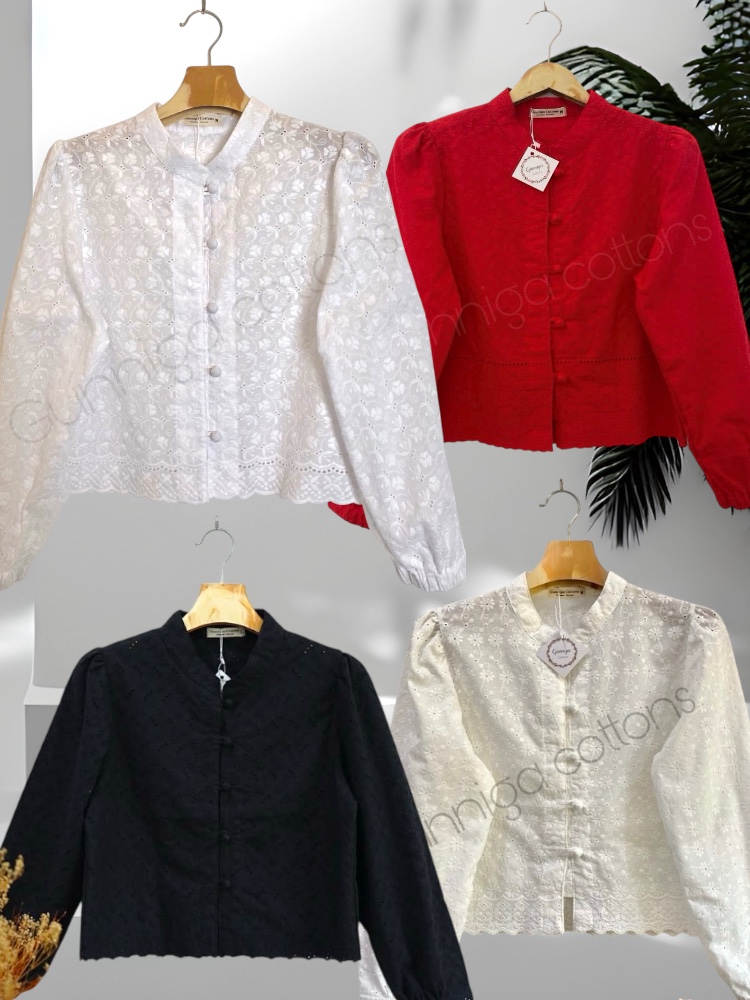 เสื้อพุดตาน สีขาว สีดำ สีแดง สีงาช้าง ถ่ายรูปจากสินค้าจริงทุกตัว