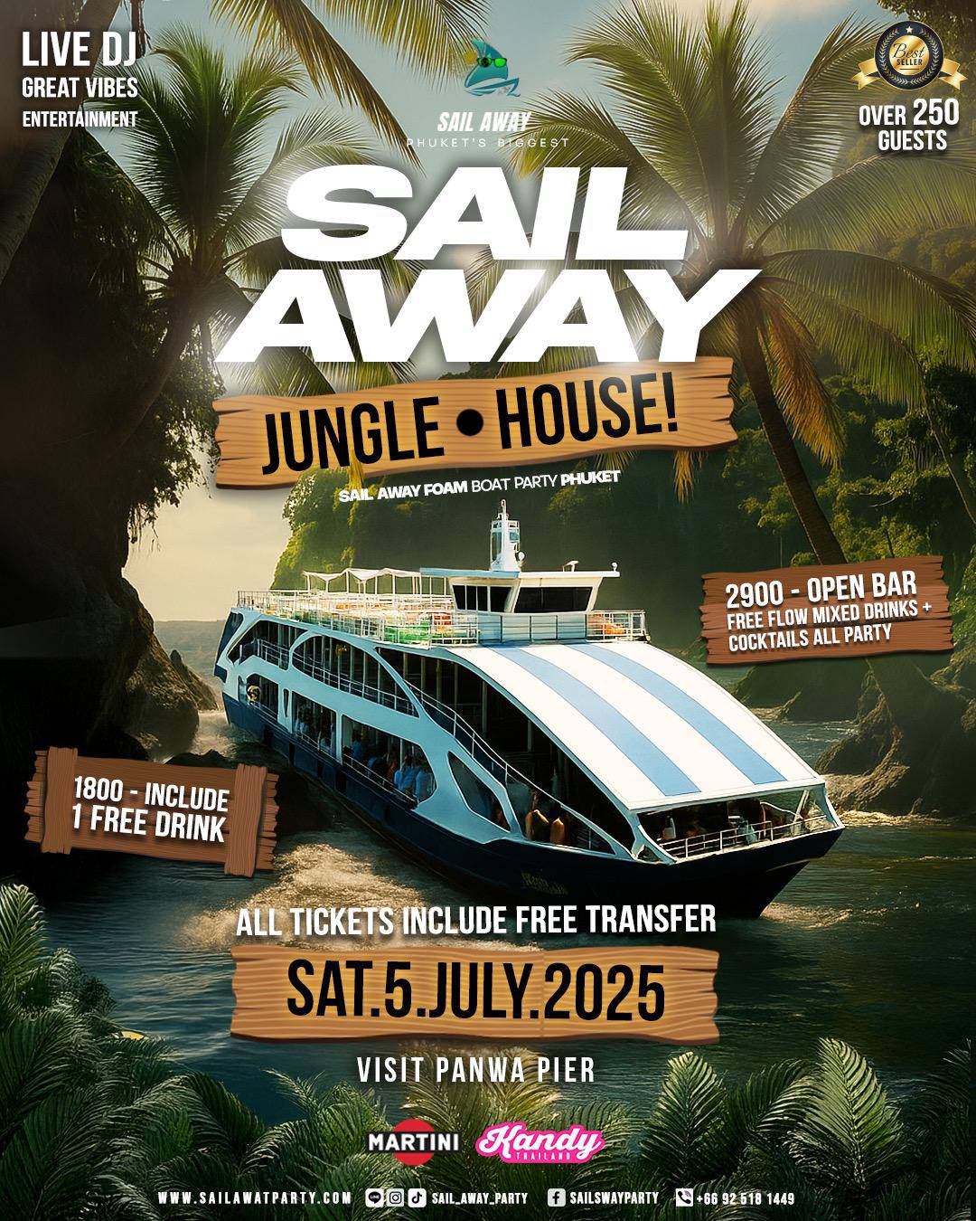 🛳 Sail Away Boat Party / AUGUST 16, 2025/ OPEN BAR
