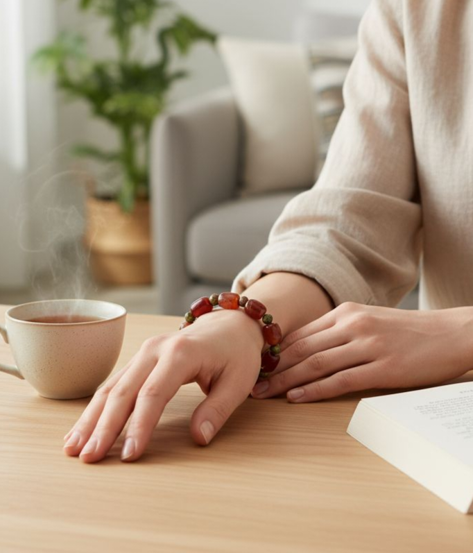 (020) กำไลหินคาร์เนเลียนทรงกระบอก ยูนาไคต์ หินแท้ หินนำโชค (กล้าหาญ สร้างสรรค์ คุ้มครอง โชคดี โชคลาภ) ขนาดข้อมือระบุทางแชทได้เลยค่ะ