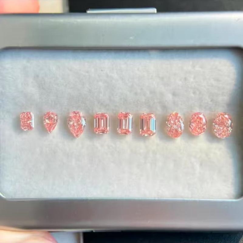 เพชรสีชมพูโครงสร้างเพชรแท้ เปล่งประกาย พร้อมใบเซอร์จาก IGI