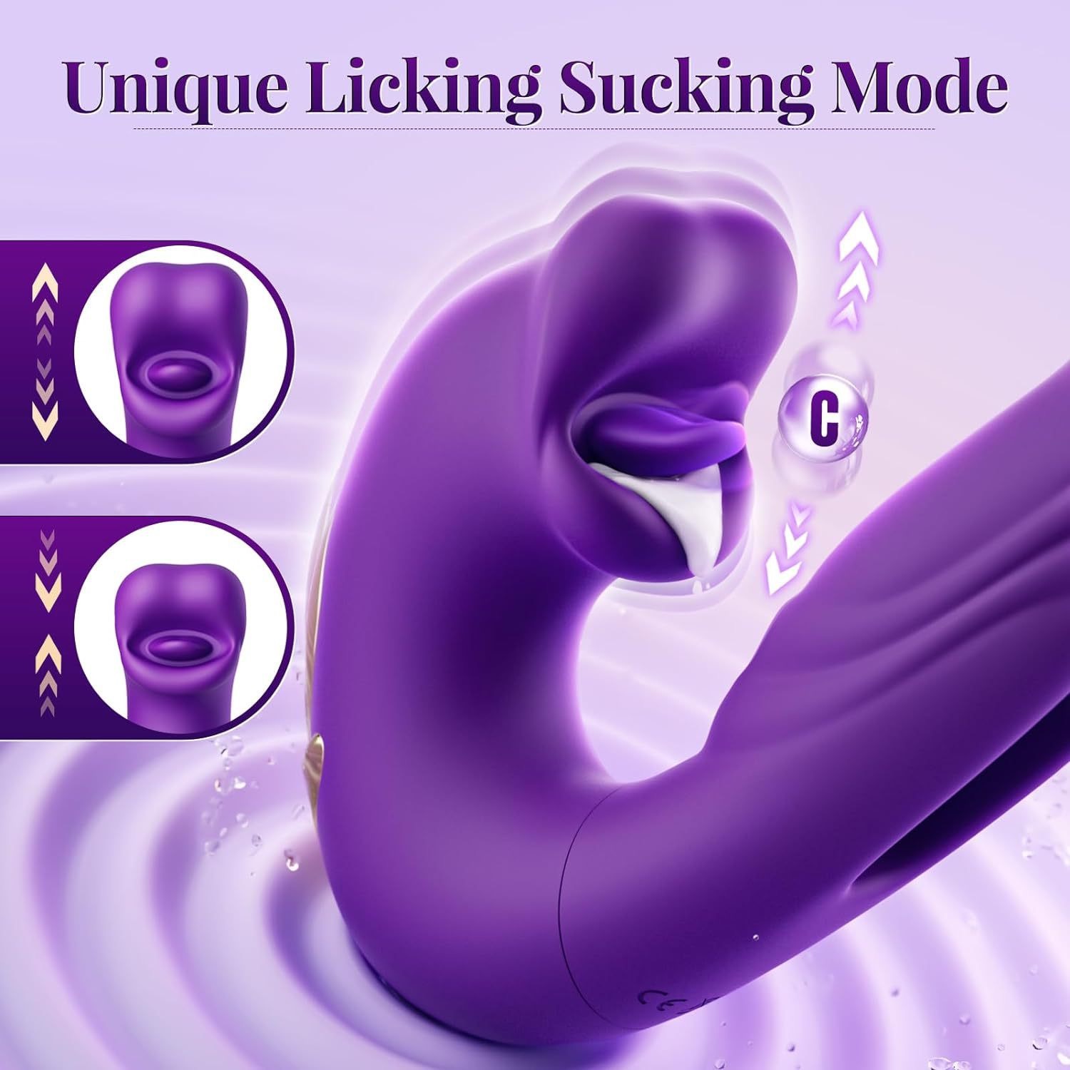 เครื่องนวดลิ้นตบ 3 in 1 Vibrator (ชาร์ตแบตไร้สาย)