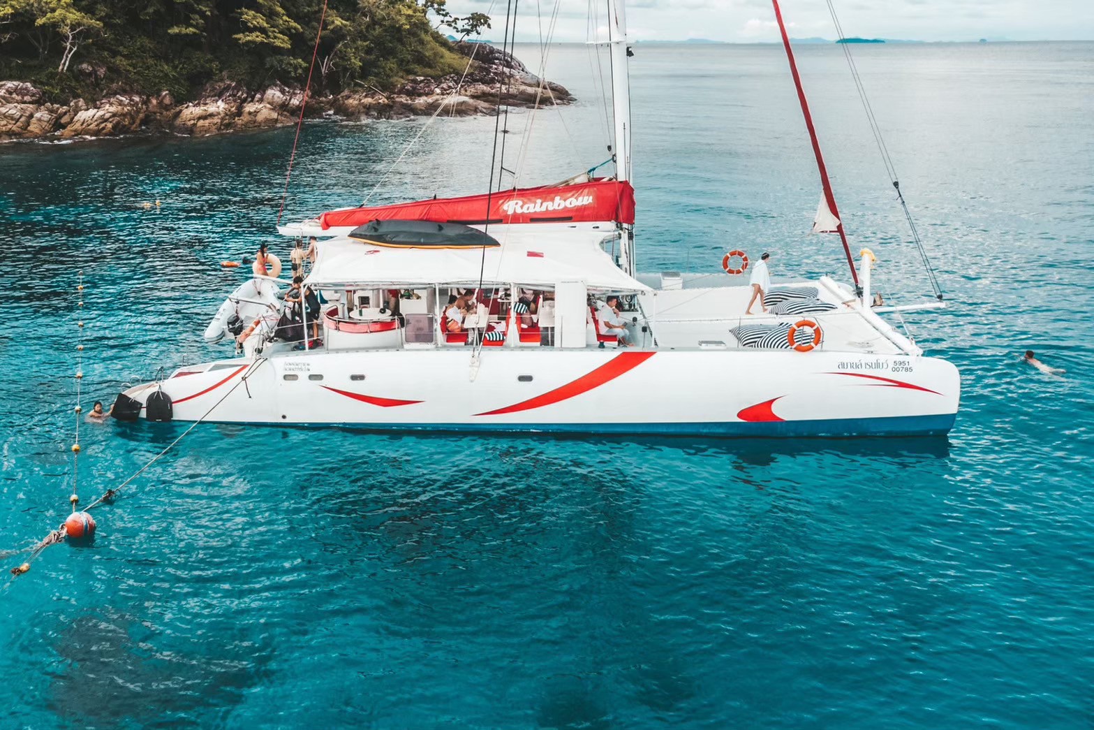 Smile Rainbow Sunset Sailing Catamaran