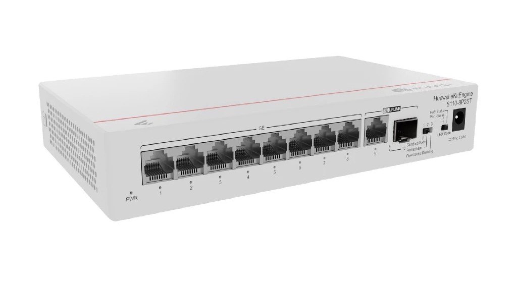 HUAWEI eKit S110-8P2ST 8 Port GIGABIT Unmanaged POE Switch + 1 Uplink + 1 SFP Port