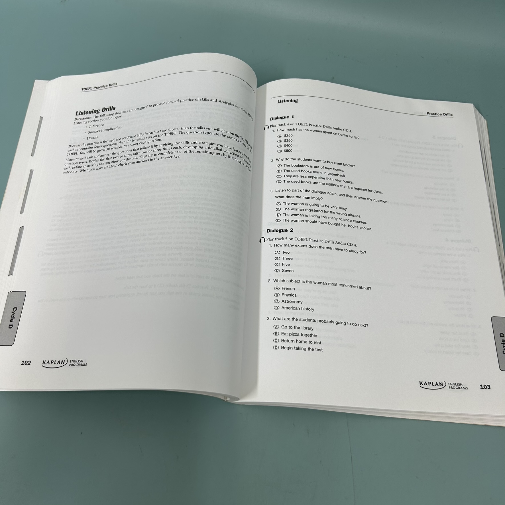 TOEFL Practice Drills / มือสอง / Kaplan / Kaplan English Programs / หนังสือเตรียมสอบ