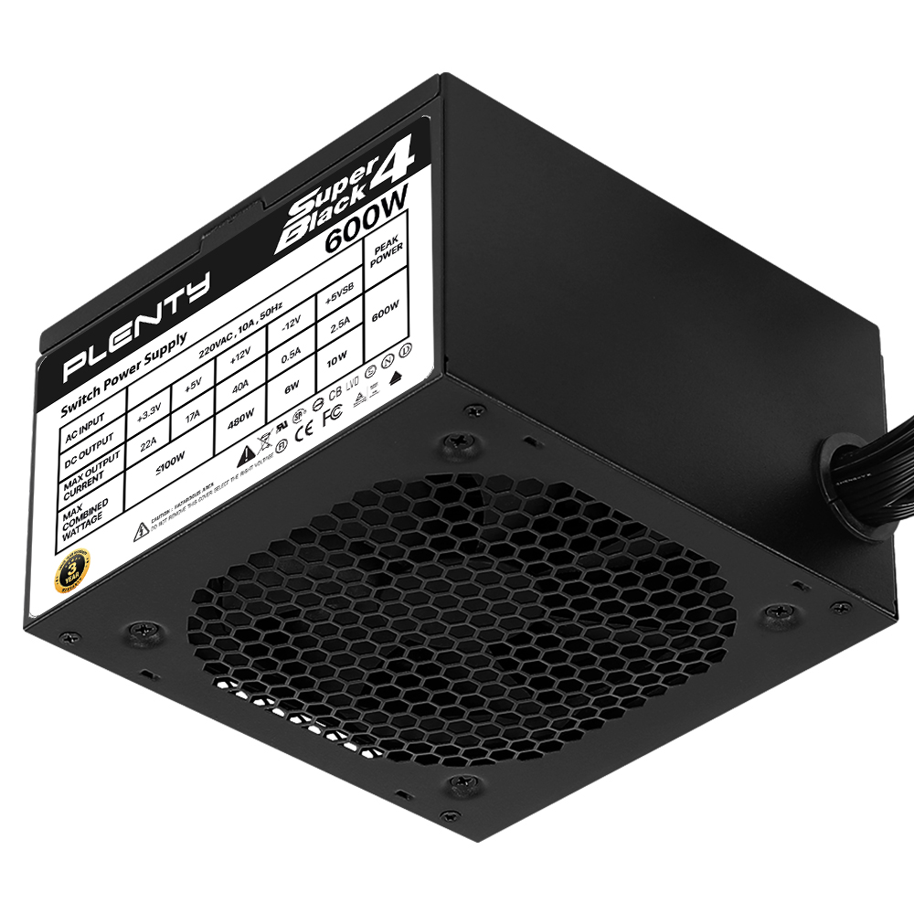 PSU PLENTY SUPER BLACK 4 UNIT V.2 - 600W (80+WHITE)