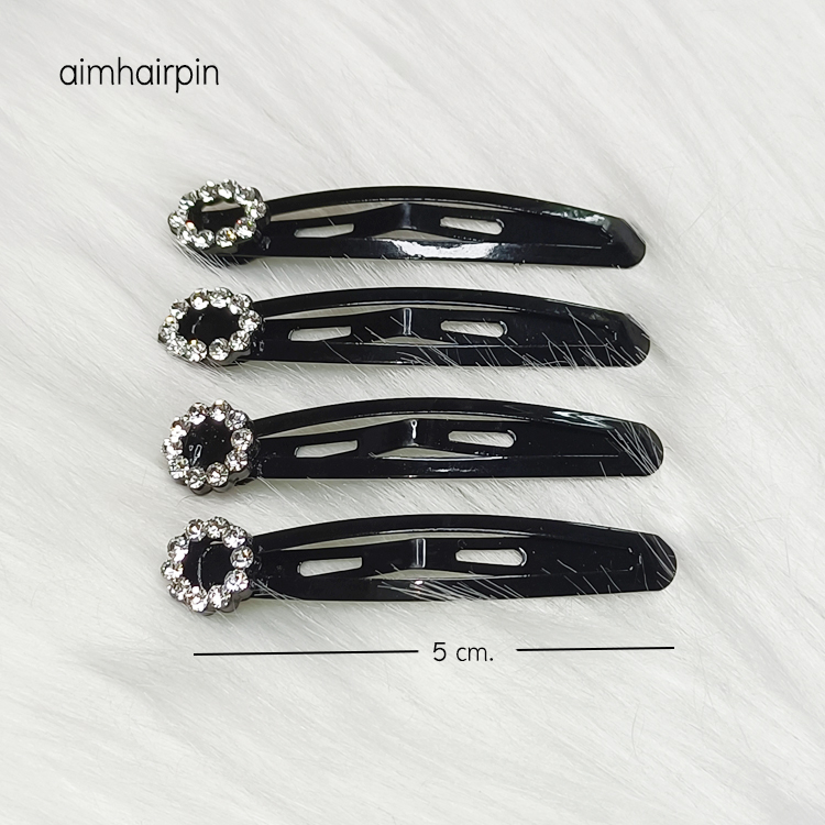 กิ๊บแป๊ะสีดำ แต่งเพชร - aimhairpin จำหน่ายกิ๊บติดผมเกาหลีแท้ และเครื่องประดับ ยางรัดผม คาดผมแฟชั่น สร้อยคอ ต่างหู