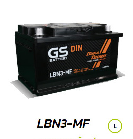 แบตเตอรี่รถยนต์ GS รุ่นกึ่งแห้งขั้วจม (แบตรถเบนซ์ แบตบีเอ็ม แบตญี่ปุ่นรุ่นใหม่ๆ)