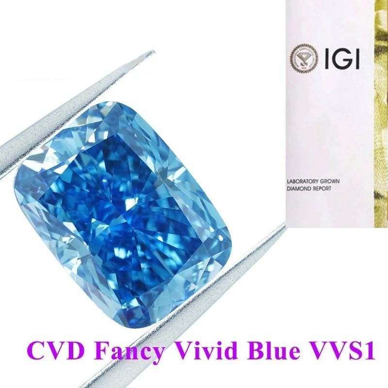 เพชรสีฟ้าบริสุทธิ์อะตอมเพชรแท้ทรงเรเดียนท์ radiant cut