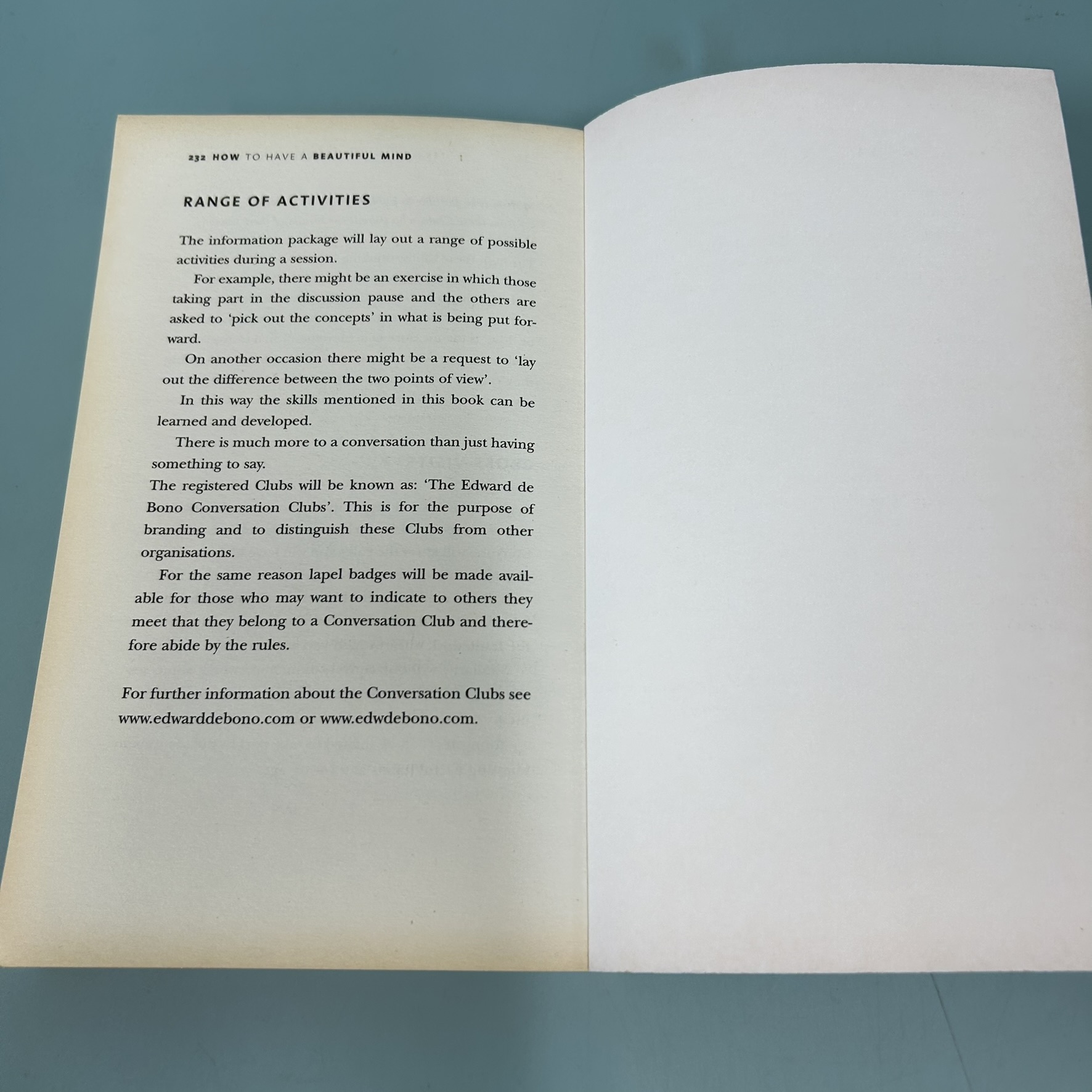 How to Have a Beautiful Mind / Pre-Owned / Edward de Bono / Non-Fiction