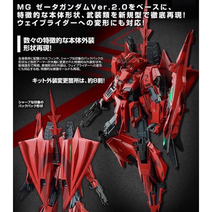 MG PREMIUM BANDAI MSZ-006P2 Zeta Gundam 3 P2 Type (Red Zeta)