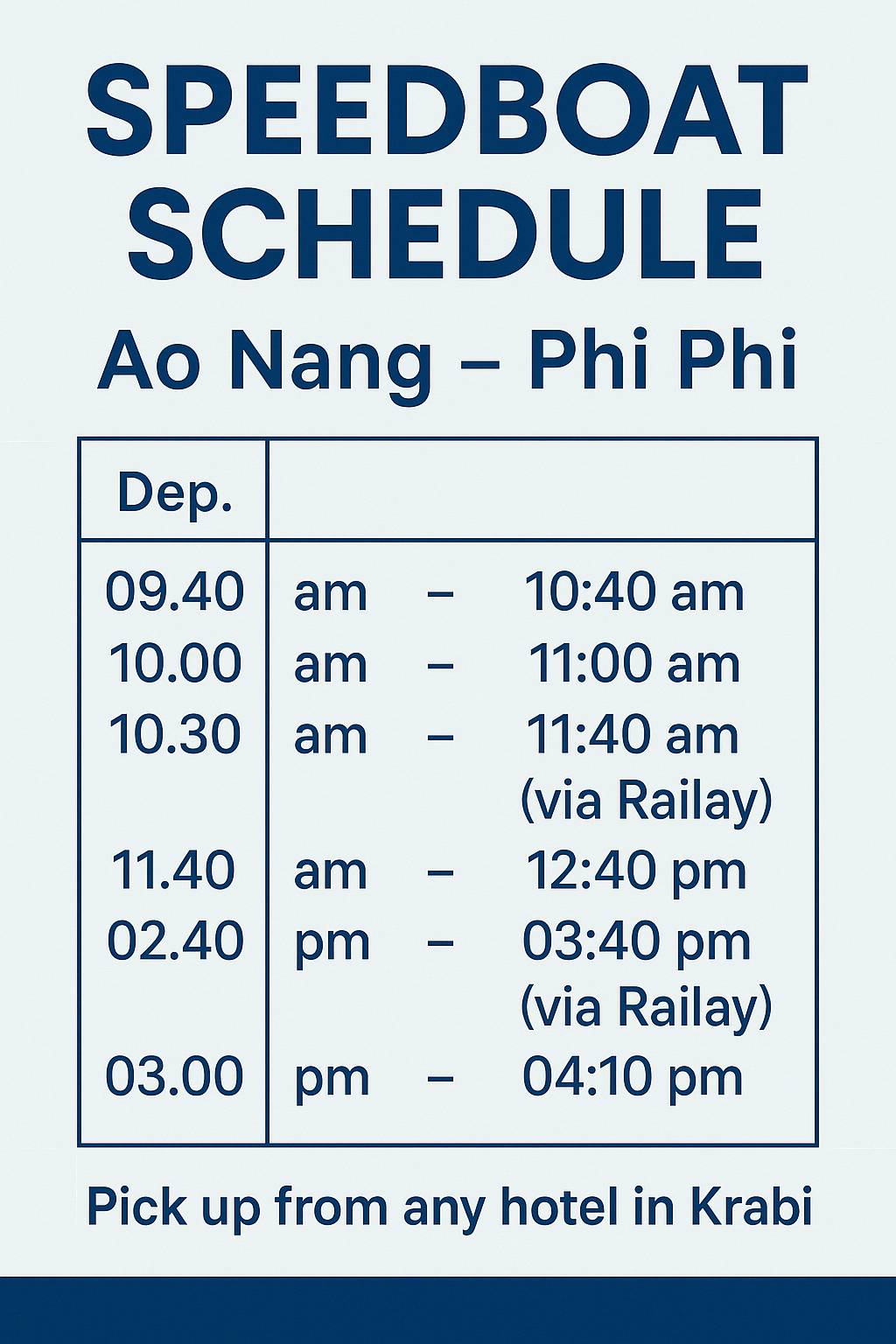 🛥️ One Way Speedboat Ticket: Ao Nang ↔ Phi Phi // Phi Phi - Ao Nang
