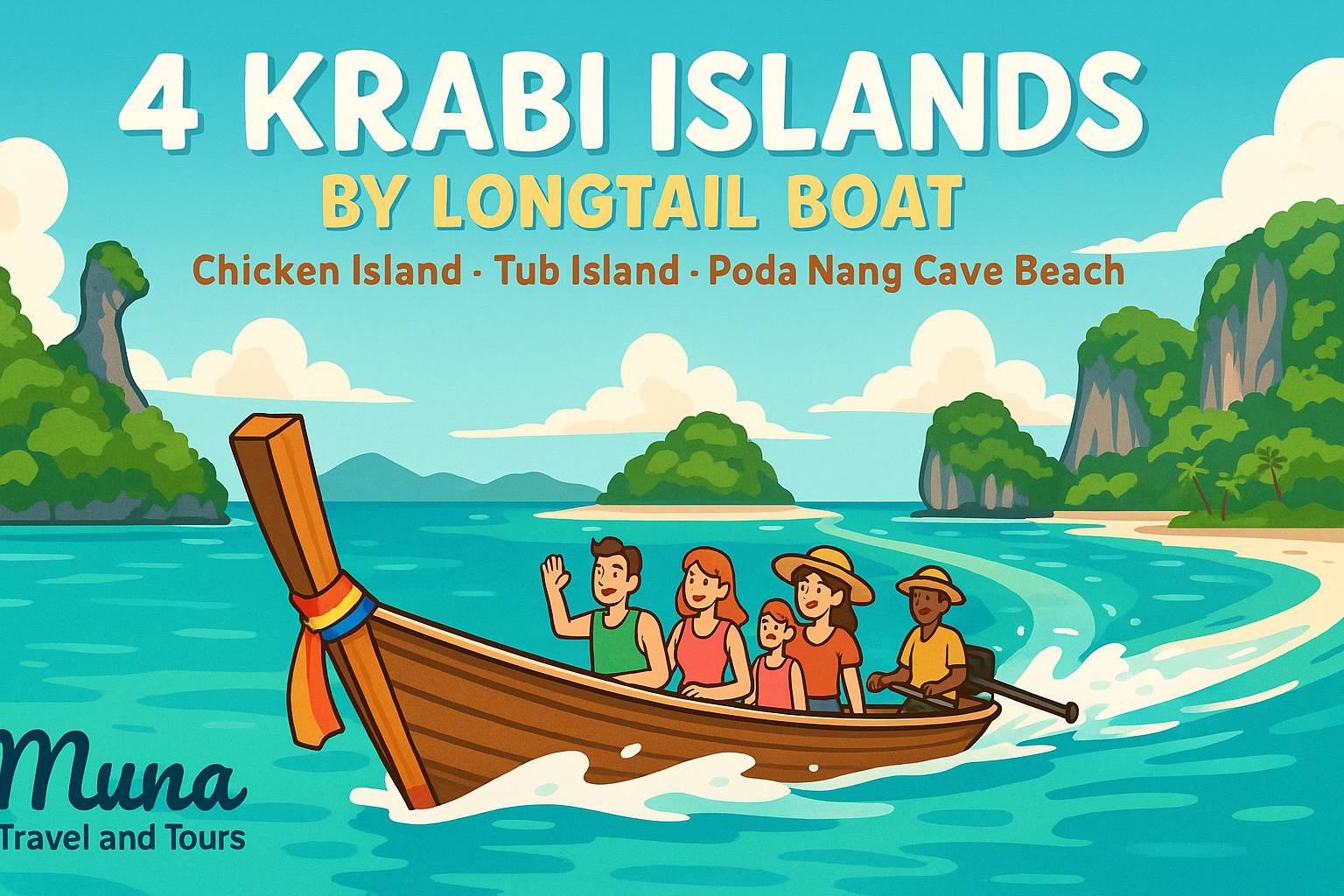 🌴 4 Krabi Islands by Longtail Boat