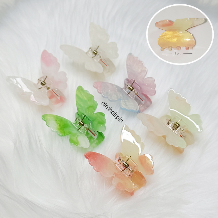 กิ๊บหนีบผมอะคริลิค ทรงผีเสื้อ เปลี่นสีได้ - aimhairpin จำหน่ายกิ๊บติดผมเกาหลีแท้ และเครื่องประดับ ยางรัดผม คาดผมแฟชั่น สร้อยคอ ต่างหู