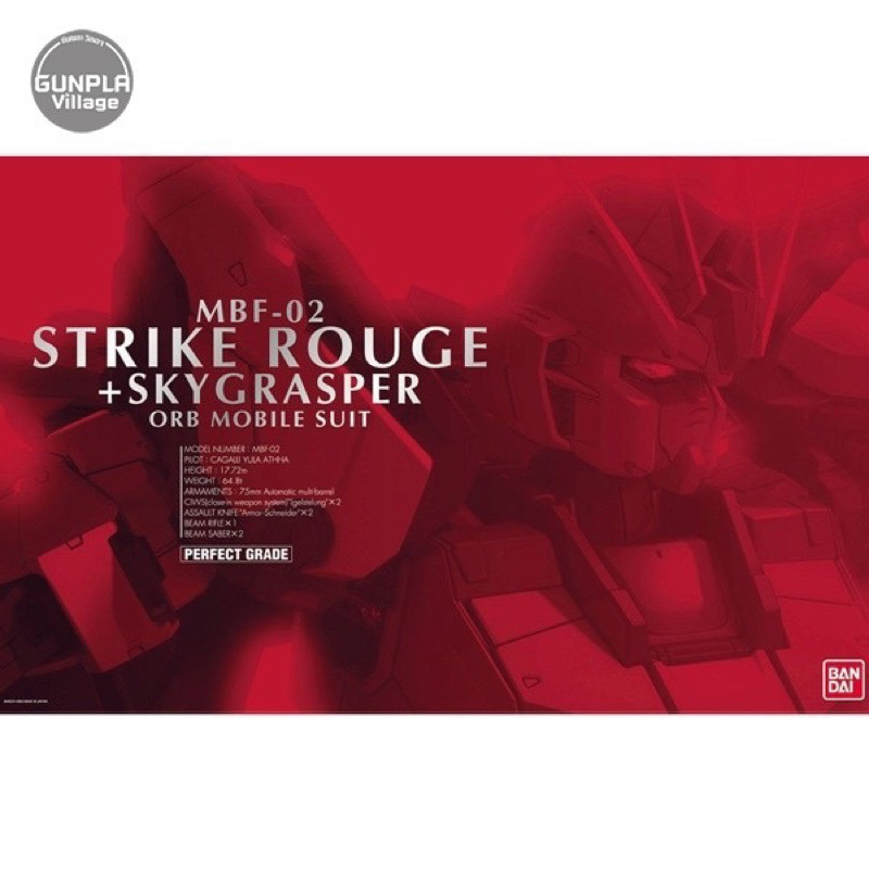 PG BANDAI MBF-02 Strike Rouge Gundam + Skygrasper