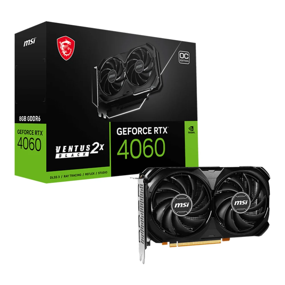 MSI RTX 4060 VENTUS 2X BLACK OC - 8GB GDDR6 128BIT