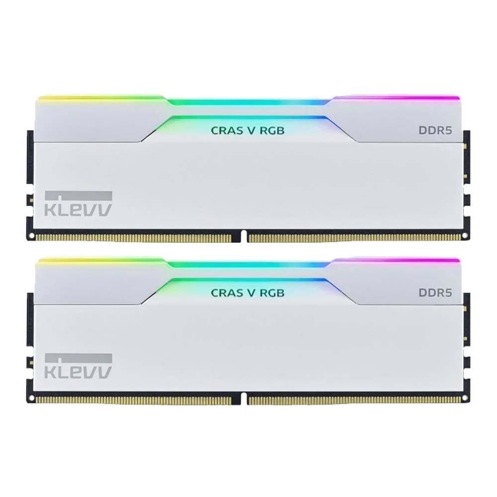 DDR5-PC KLEVV CRAS V RGB GAMING OC MEMORY - 64/6000MHz (32*2) WHITE