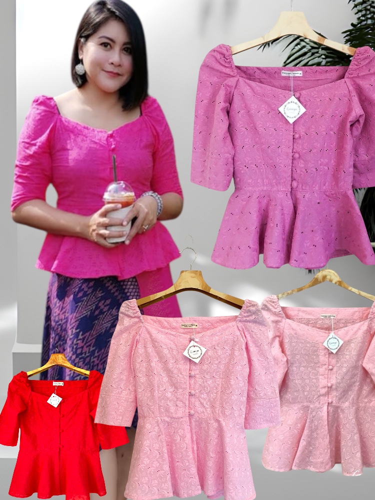 เสื้อเอื้องจันทร์ สีแดง สีปูนแดง สีบานเย็น สีชมพูอ่อน และ สีลูกพีช