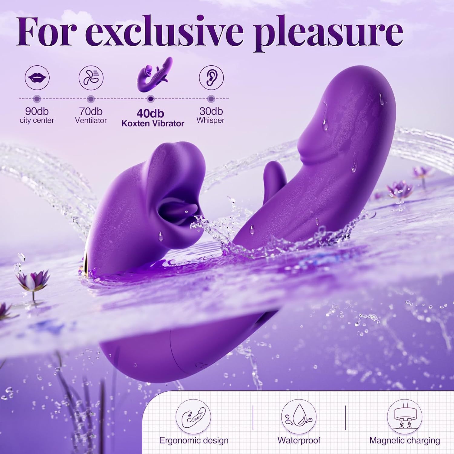 เครื่องนวดลิ้นตบ 3 in 1 Vibrator (ชาร์ตแบตไร้สาย)