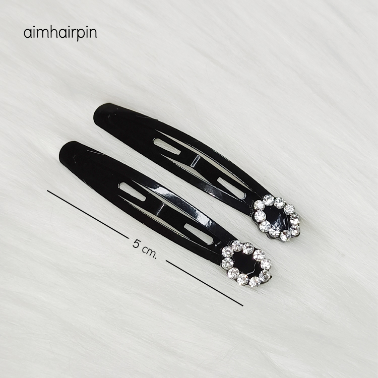 กิ๊บแป๊ะสีดำ แต่งเพชร - aimhairpin จำหน่ายกิ๊บติดผมเกาหลีแท้ และเครื่องประดับ ยางรัดผม คาดผมแฟชั่น สร้อยคอ ต่างหู