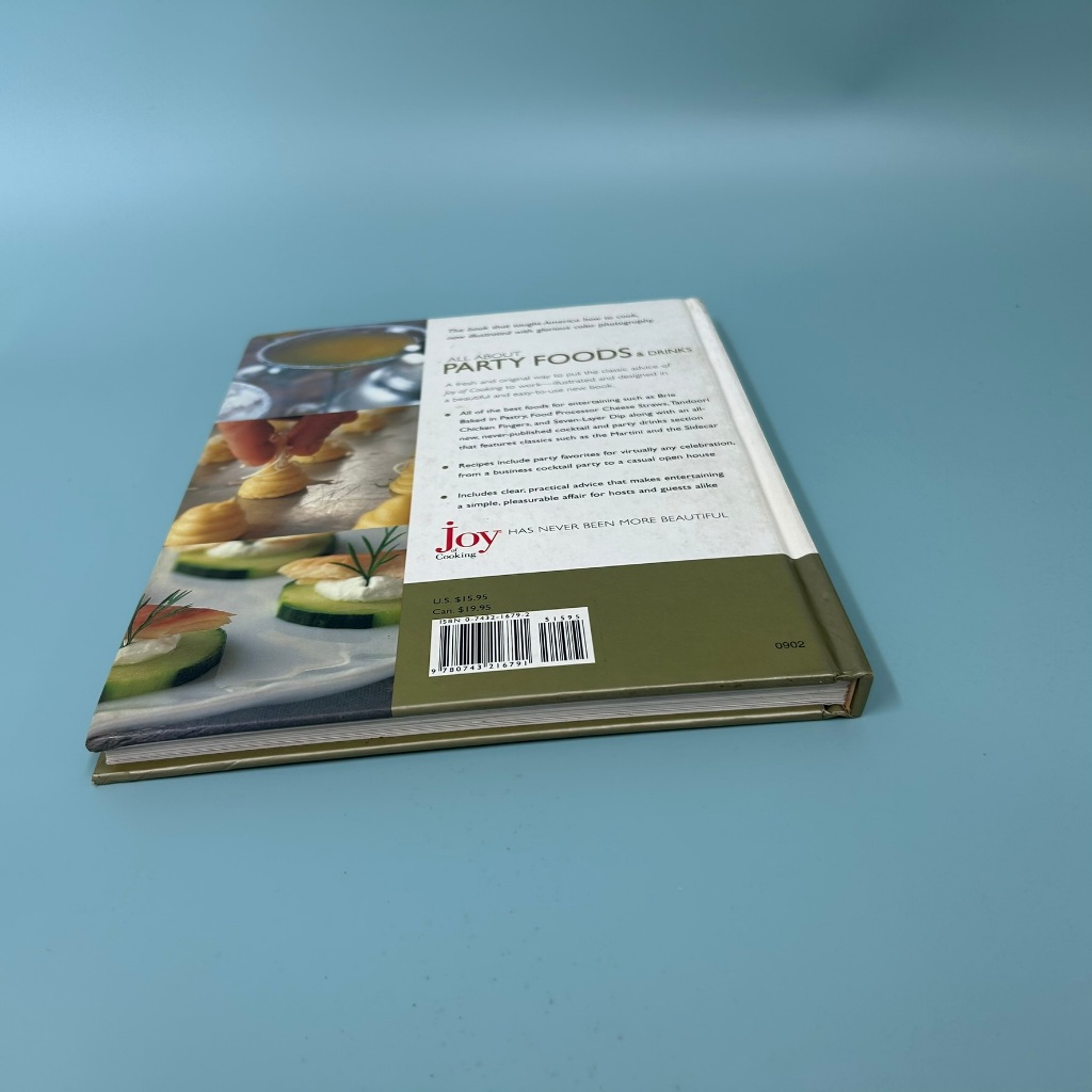 Joy of Cooking ALL ABOUT PARTY FOODS & DRINKS Hardcover (Pre Owned) หนังสือทำอาหาร Cookbook