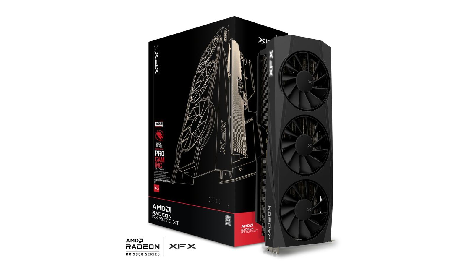 XFX QUICKSILVER AMD RADEON RX 9070 XT BLACK - 16GB GDDR6