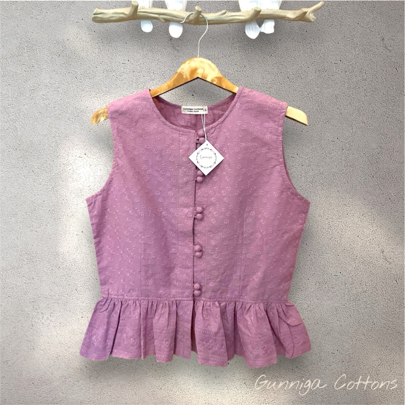 เสื้อบัวบุรี สีโอลโรส สีกะปิ สีฟ้า สีฟ้าอ่อน ฟ้ามินต์ ดีไซน์ชายระบาย เสริมลุคให้น่ารัก สดใส มีชีวิตชีวา