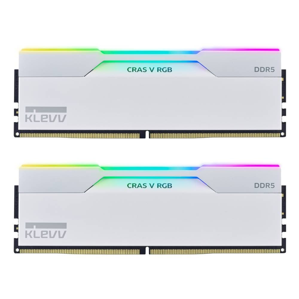 DDR5-PC KLEVV CRAS V RGB GAMING OC MEMORY - 32/6000MHz (16*2) WHITE CL : 28-36-36