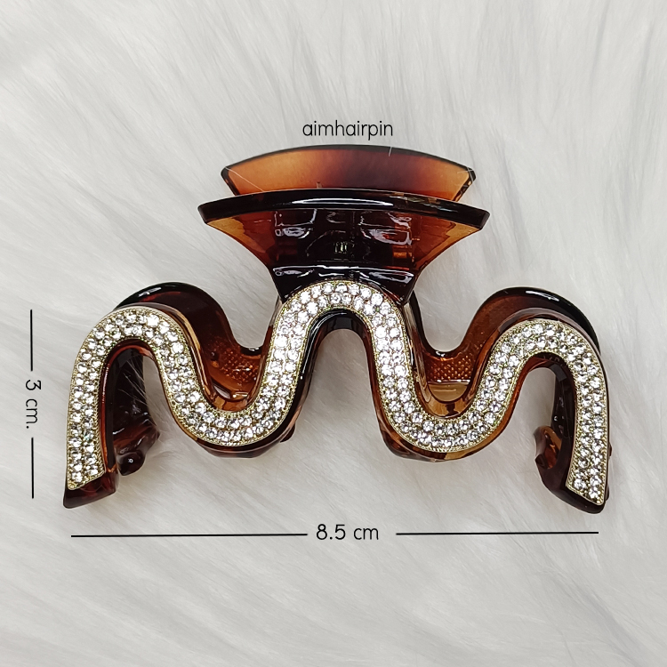 กิ๊บหนีบผมสีกระ แต่งเพชรทรงหยัก - aimhairpin จำหน่ายกิ๊บติดผมเกาหลีแท้ และเครื่องประดับ ยางรัดผม คาดผมแฟชั่น สร้อยคอ ต่างหู