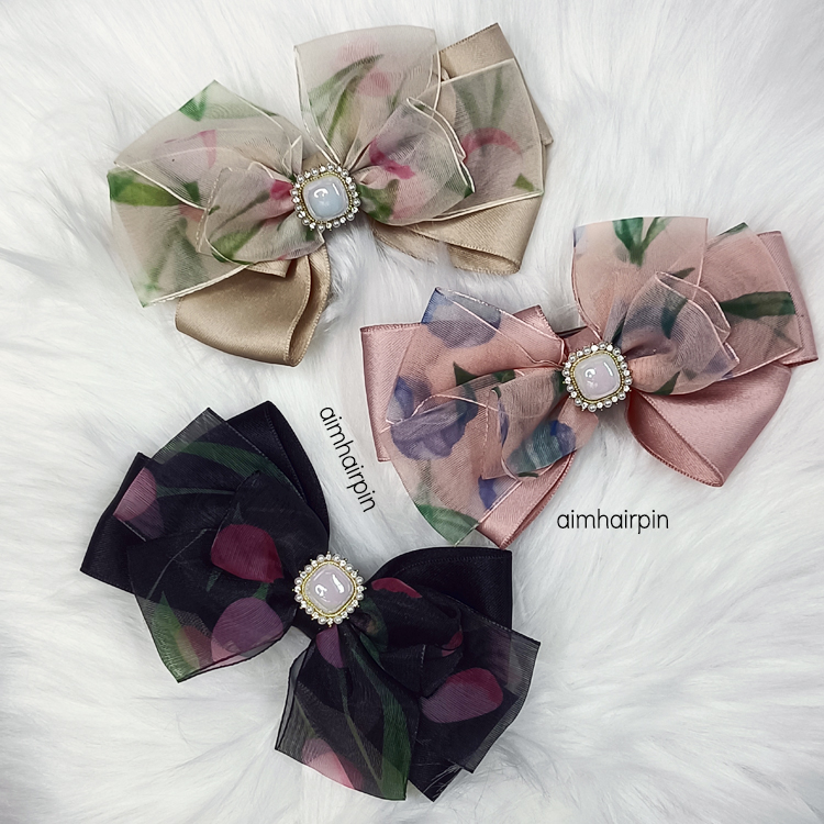 กิ๊บโบว์สปริง สไตล์สวยหวาน มี 3 สี - aimhairpin จำหน่ายกิ๊บติดผมเกาหลีแท้ และเครื่องประดับ ยางรัดผม คาดผมแฟชั่น สร้อยคอ ต่างหู