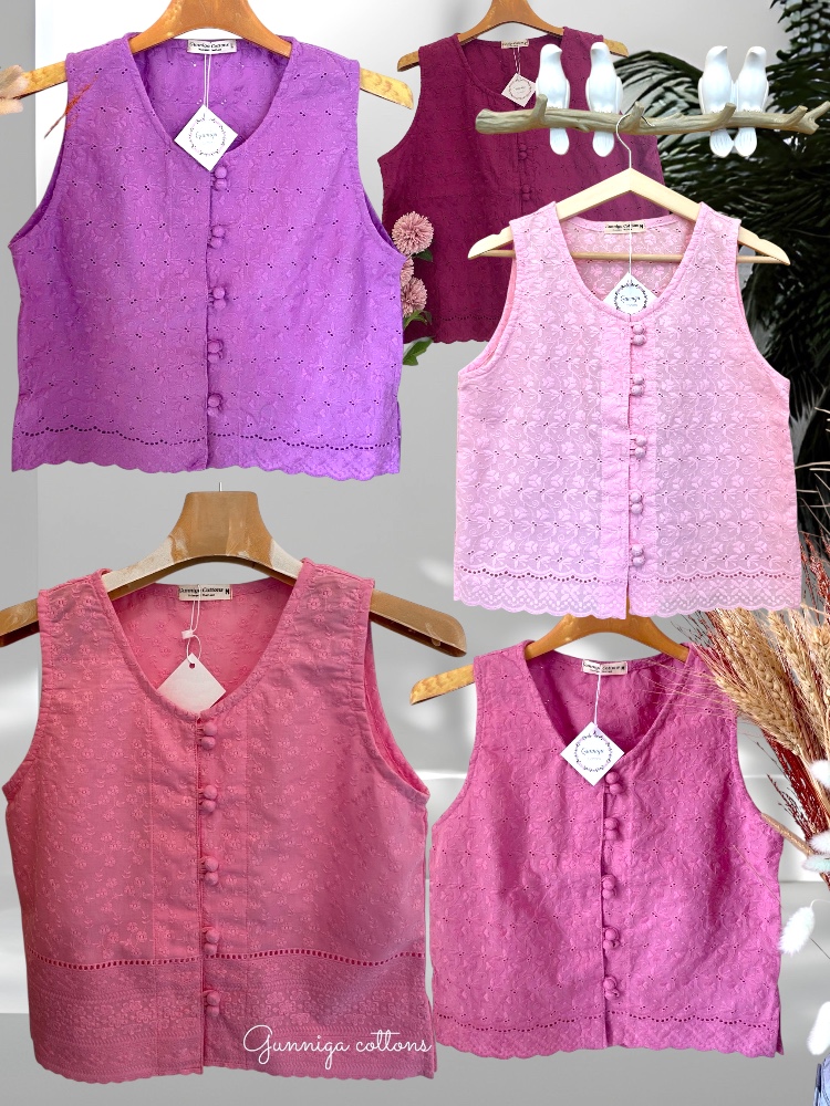 เสื้อบัวสวรรค์ สีชมพู สีชมพูอ่อน สีปูนแดง สีมังคุด และสีม่วง