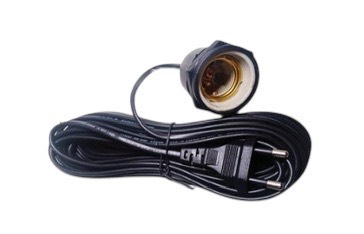 ขั้วกระเบื้องหุ้มยาง E27+พร้อมสายไฟ 5เมตร