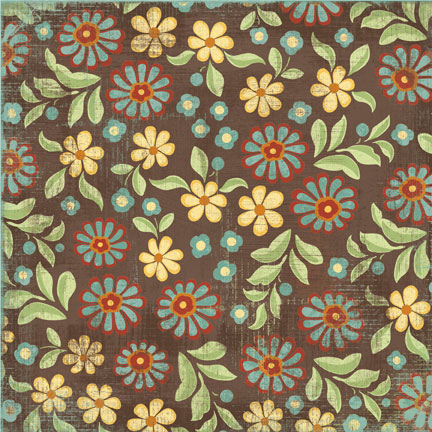 กระดาษ scrapbook KC- Wild Flowers Flat Paper12x12 single side แบรนด์ผลิตและนำเข้าจากUSA