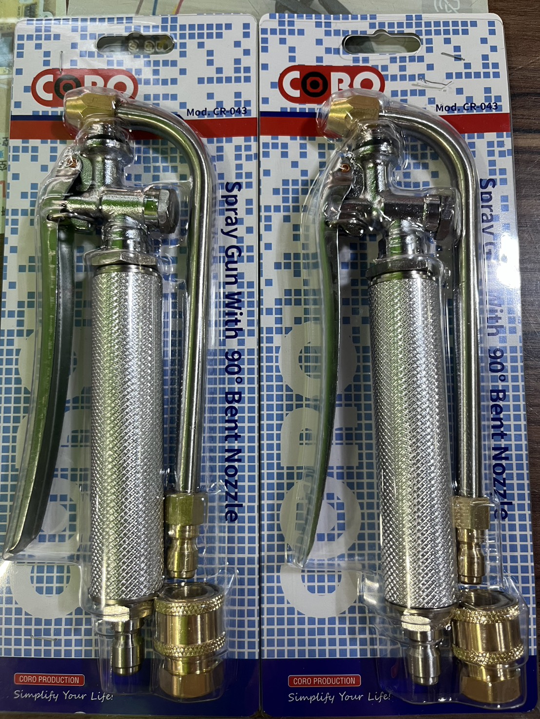 หัวปืนฉีดนํ้าฉุดด้ามจับปืนฉีดนํ้าเเบบมือพร้อมปลายหัว 90องษา ยี่ห้อCORO รุ่นC-043 3=BHO