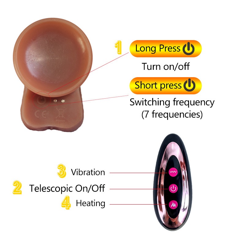 ดิลโด้เกรดPremium(มีลิ้น) ชักเข้าออก ชาร์ตแบตไร้สาย