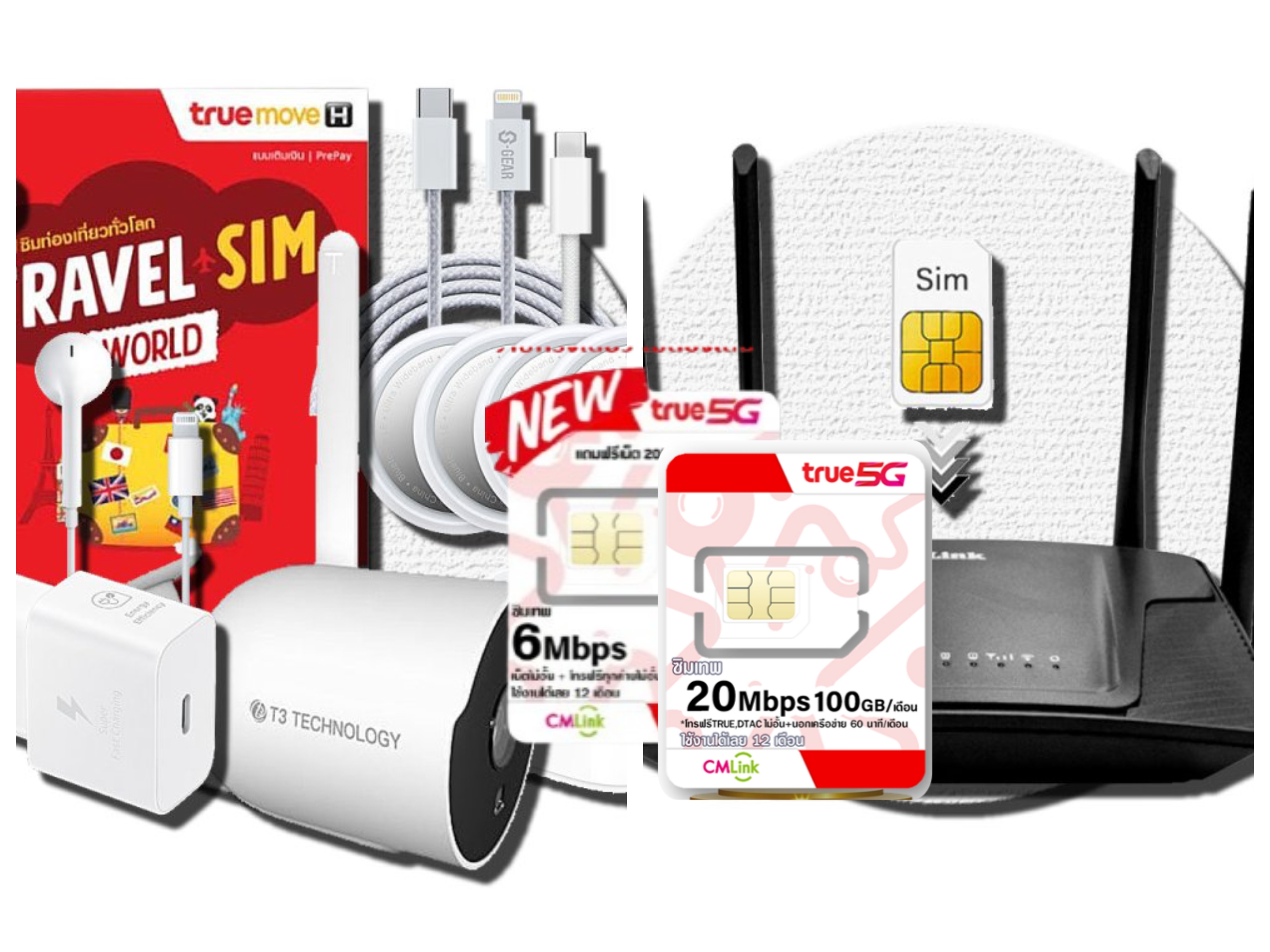 ซิมเทพทรู12เดือน⭐4Mbps Unlimited 📍สำหรับใส่อุปกรณ์ไอที RaoterWiFi , CCTV , GPS Adebter